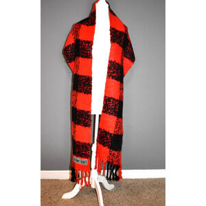 Victoria Secret's Winter Angel Collection Scarf - 74"x12" Black and Red Acrylic